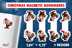 Christmas magnetic bookmarks Cute gnome Christmas cookies Product Image 1