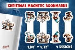 Christmas magnetic bookmarks Cute gnomes girl print and cut Product Image 1