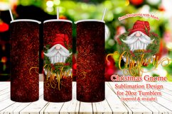 Gnome Merry Christmas 20oz Tumbler Sublimation Wrap Product Image 1