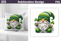 St. Patrick's Day Pillow | Gnome Clover Sublimation Product Image 1