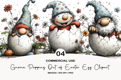 Gnome Popping Out of Easter Egg Clipart Product Image 1