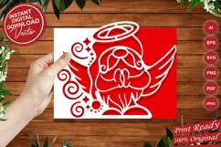 Papercut Christmas Gnome with Wings, Gnome Praying Card Product Image 3