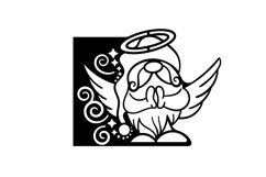 Papercut Christmas Gnome with Wings, Gnome Praying Card Product Image 2