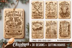 Christmas Kitchen Cutting Board SVG Bundle 30 designs Product Image 1