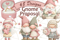 Gnome Valentine Proposal Clipart PNG Engagement Mini World Product Image 1