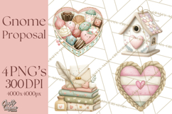 Gnome Valentine Proposal Clipart PNG Engagement Mini World Product Image 1