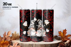 20oz Gnome Halloween Tumbler Spider Web Ghost Sublimation Product Image 1