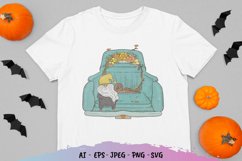 Gnome Sit on Fall Vintage Truck Watercolor Product Image 1