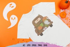 Fall Vintage Truck with Gnome - Watercolor Design Product Image 2