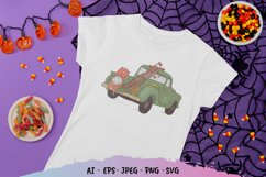 Fall Vintage Truck with Gnome - Watercolor Design Product Image 2
