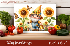 Gnome cutting board for Autumn, pumpkins, leaves Product Image 1