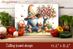 Gnome cutting board for Autumn, pumpkins, leaves Product Image 1