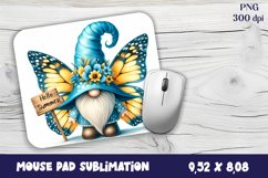 Hippie Gnome butterfly Sublimation Design, Mouse Pad png Product Image 1