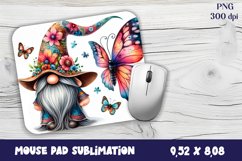 Hippie Gnome butterfly Sublimation Design, Mouse Pad png Product Image 1