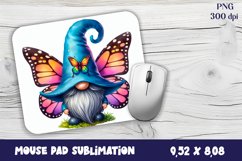 Hippie Gnome butterfly Sublimation Design, Mouse Pad png Product Image 1