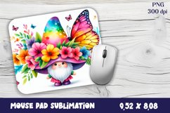 Hippie Gnome butterfly Sublimation Design, Mouse Pad png Product Image 1