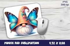 Hippie Gnome butterfly Sublimation Design, Mouse Pad png Product Image 1