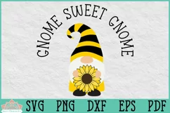 Gnome Sweet Gnome Sign Farmhouse Round Door Hanger