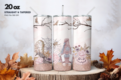 20oz Gnome Halloween Tumbler Spider Web Ghost Sublimation Product Image 1