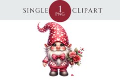 Valentines Gnome Clipart Single PNG Product Image 1