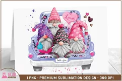 Gnome truck valentine sublimation, Valentines Day Gnome png Product Image 4
