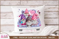 Gnome truck valentine sublimation, Valentines Day Gnome png Product Image 5