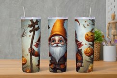 Halloween Gnome Tumbler Wrap, Autumn Gnome Png, 20oz Tumbler Product Image 1