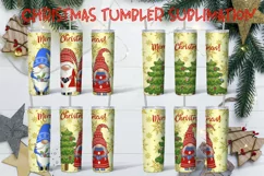 Christmas gnome tumbler sublimation design wrap 20 Oz, gnome tumbler design PNG, tumbler bundle, tumbler wrap, Christmas tree.