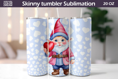 Cute Gnome Valentine Tumbler | Valentines Day Tumbler Wrap Product Image 1