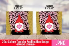 Valentine Gnome 20 oz Skinny Tumbler Sublimation PNG Product Image 2