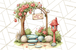 Garden Gnome Clipart PNG, Valentine Whimsical Clip Art Product Image 4