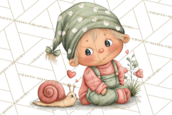 Garden Gnome Clipart PNG, Valentine Whimsical Clip Art Product Image 5