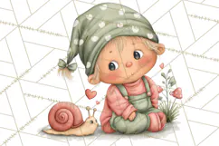 Garden Gnome Clipart PNG, Valentine Whimsical Clip Art Product Image 5