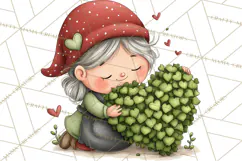 Garden Gnome Clipart PNG, Valentine Whimsical Clip Art Product Image 4