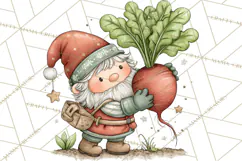 Garden Gnome Clipart PNG, Valentine Whimsical Clip Art Product Image 3