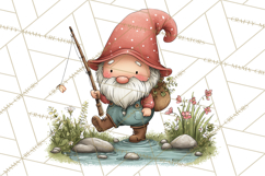 Garden Gnome Clipart PNG, Valentine Whimsical Clip Art Product Image 5