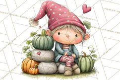 Garden Gnome Clipart PNG, Valentine Whimsical Clip Art Product Image 3