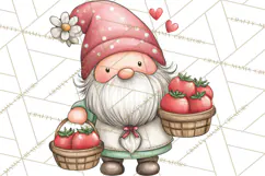 Garden Gnome Clipart PNG, Valentine Whimsical Clip Art Product Image 4