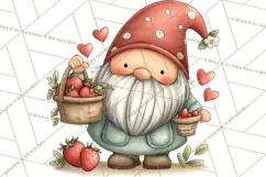 Garden Gnome Clipart PNG, Valentine Whimsical Clip Art Product Image 3