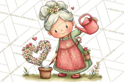 Garden Gnome Clipart PNG, Valentine Whimsical Clip Art Product Image 4