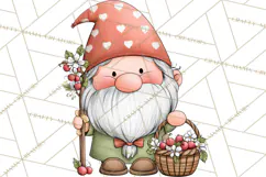 Garden Gnome Clipart PNG, Valentine Whimsical Clip Art Product Image 5