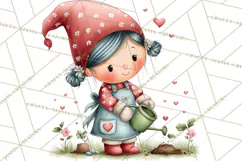 Garden Gnome Clipart PNG, Valentine Whimsical Clip Art Product Image 3