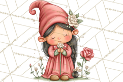 Garden Gnome Clipart PNG, Valentine Whimsical Clip Art Product Image 4