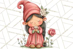 Garden Gnome Clipart PNG, Valentine Whimsical Clip Art Product Image 4