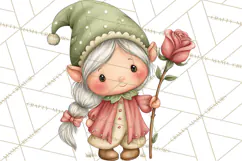 Garden Gnome Clipart PNG, Valentine Whimsical Clip Art Product Image 2
