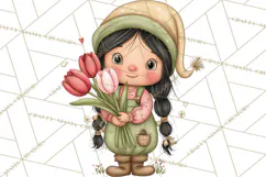 Garden Gnome Clipart PNG, Valentine Whimsical Clip Art Product Image 3