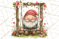 Garden Gnome Clipart PNG, Valentine Whimsical Clip Art Product Image 2