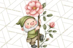 Garden Gnome Clipart PNG, Valentine Whimsical Clip Art Product Image 3