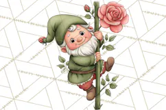 Garden Gnome Clipart PNG, Valentine Whimsical Clip Art Product Image 4
