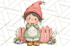 Garden Gnome Clipart PNG, Valentine Whimsical Clip Art Product Image 2
